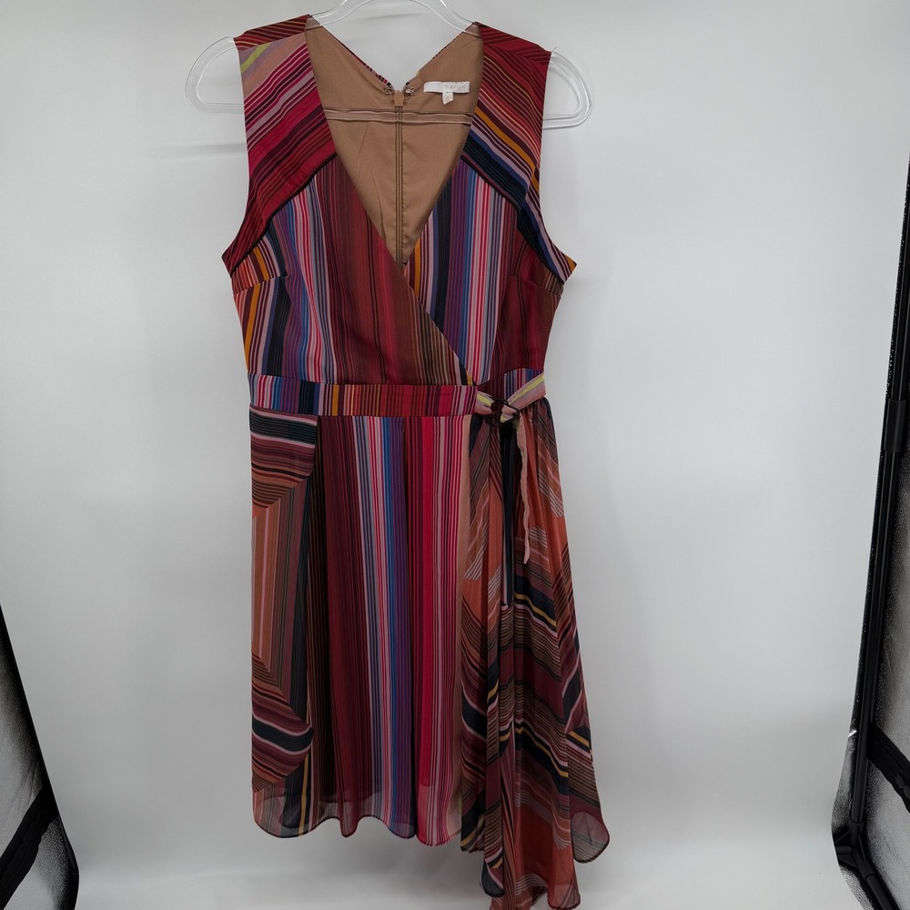 Harlyn Women's Multicolor Stripe Wrap Midi Dress Size M
